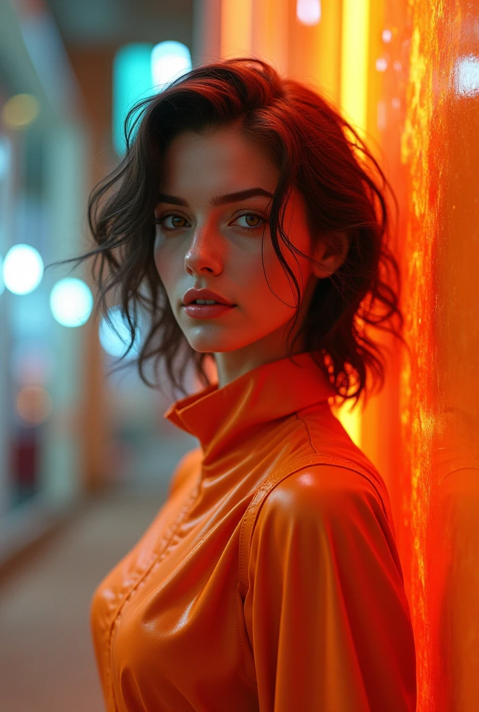 (photorealism:1.2),bottom, with orange tone, rosa, white and blue, image that managed to attract attention, van Retoff effect