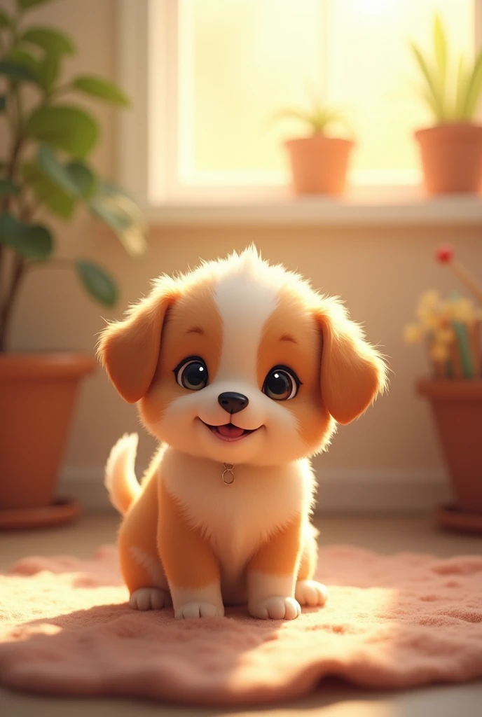 A puppy in love with excited eyes