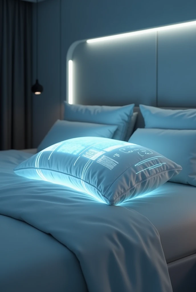 Futuristic pillow who record dreams show only pillow