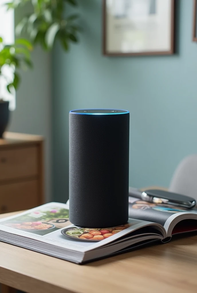 (magazine) quero uma capa de magazine que promova a amazon alexa ela deve estqr fechada (a magazine)