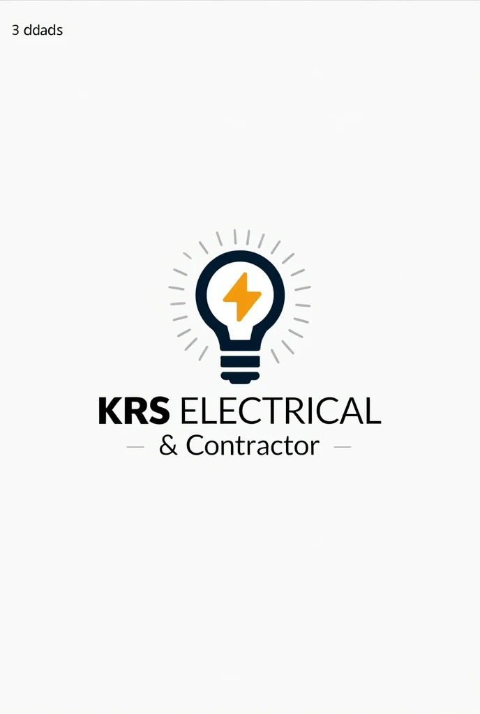 Design logo of KRS Electrical & Contractors  ith decent font design with led bulb logo which simple colours combination with tagline A world of new electrical solution