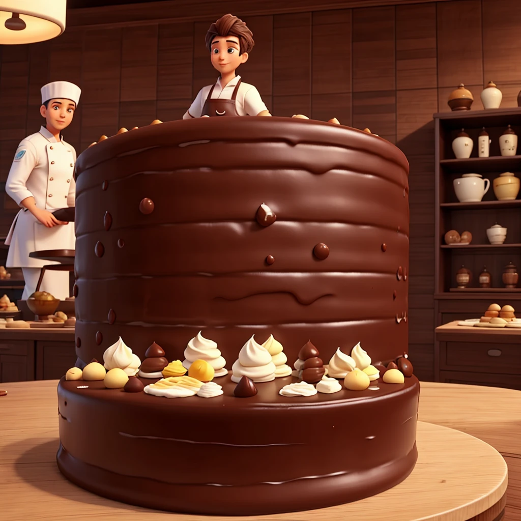 Round chocolate sweet with chef's hat