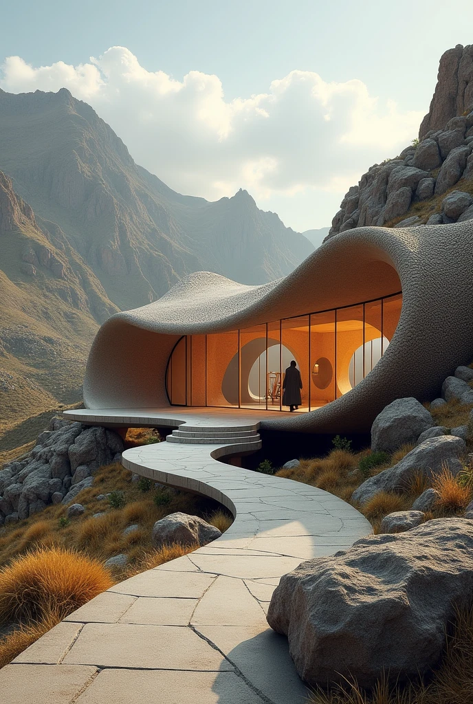 Public space or building inspired by an Andean lizard that is functional and with good morphology and natural lighting (architecture)
