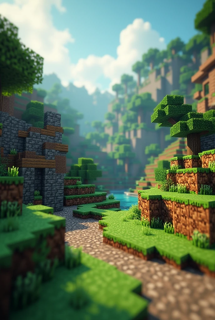 Minecraft nostalgic without people with film grain effect and old vhs effect close up