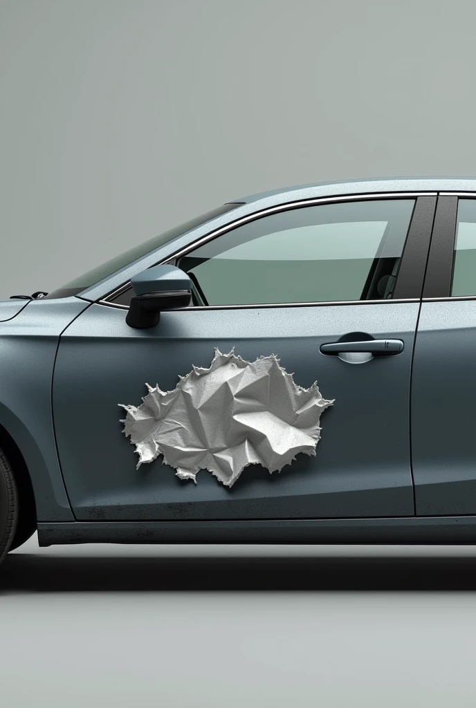 Grey car sticker,imitating crumpled