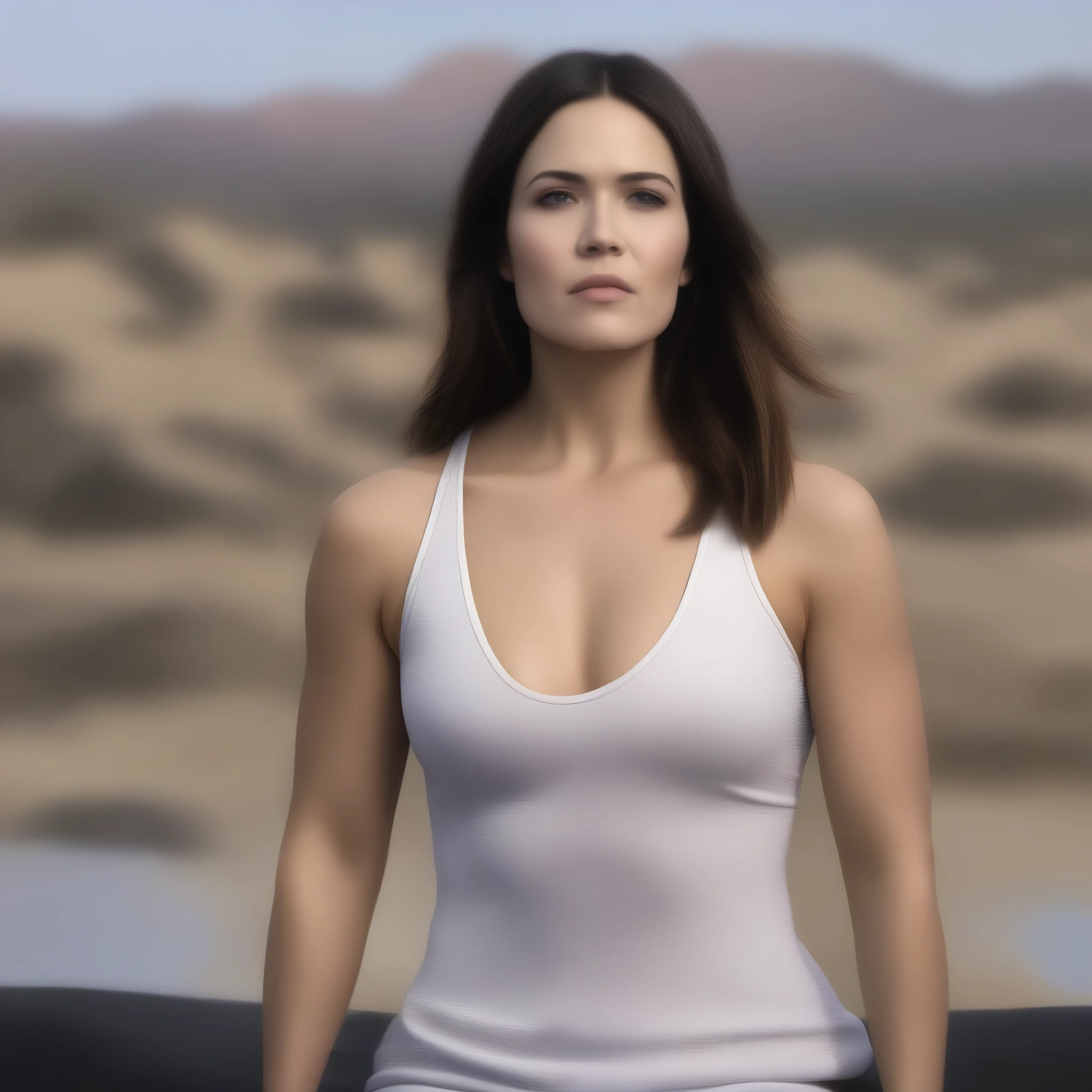 (masterpiece, best quality:1.2), 1girl, solo Mandy Moore as athletic, fit MMA fighter
