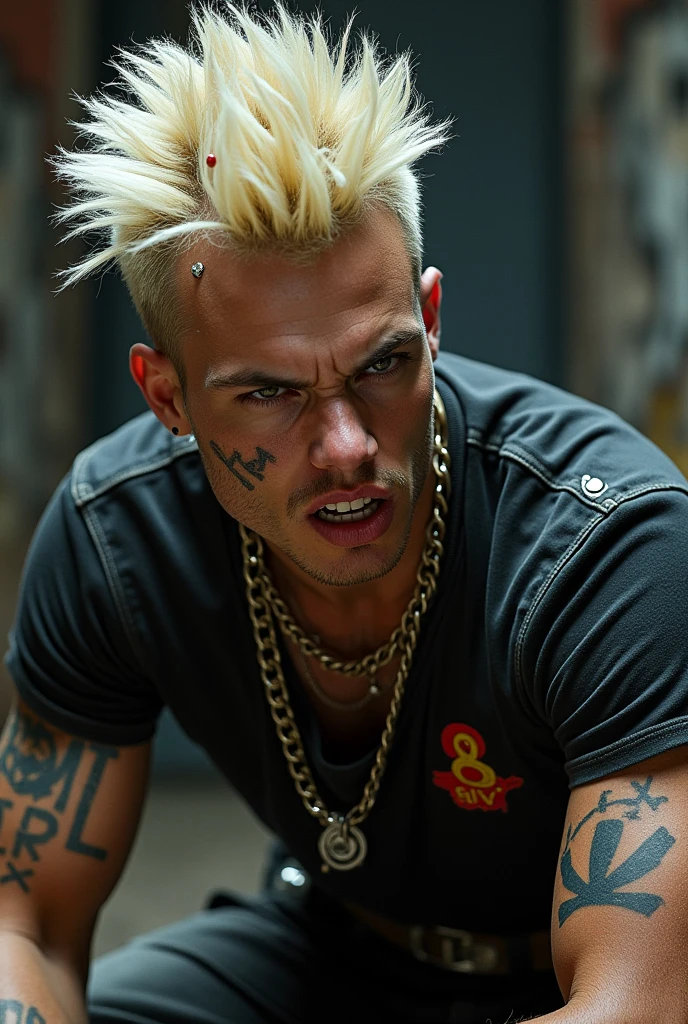 Punk man, in the style of the members of Sex Pistols