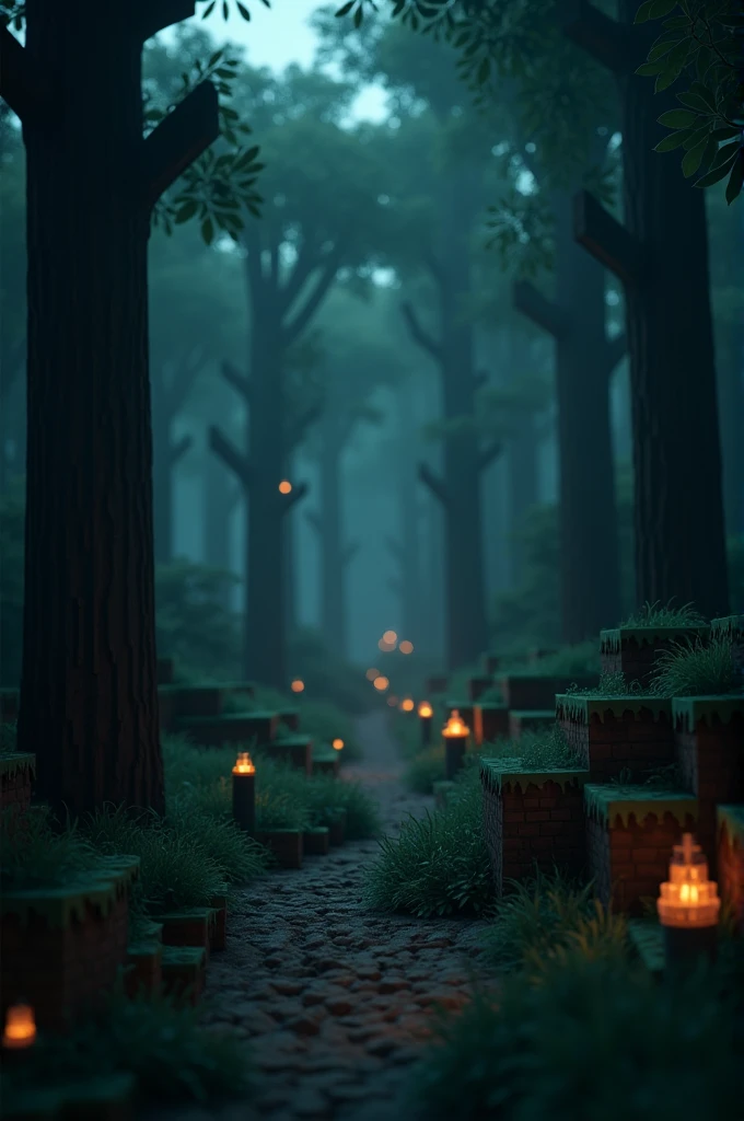 Minecaft nostalgic gros plan biome foret sombre sensation malaise