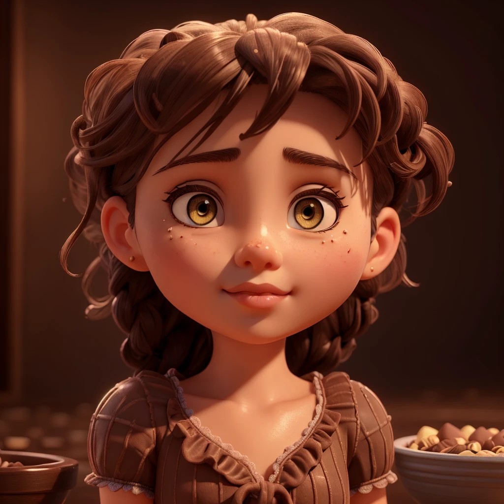 1girl,brigadeiro,beautifully detailed eyes,beautiful detailed lips,extremely detailed face and portrait,deliciously realistic chocolate candy,glossy texture,soft lighting,warm colors,rich brown tones,cinematic lighting,photorealistic,8k,masterpiece