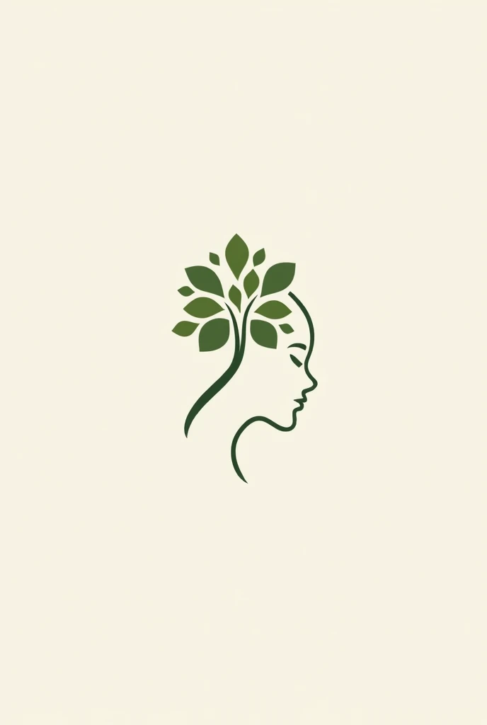 Make a female logo'Simple tree and profile silhouette, Not so extensive