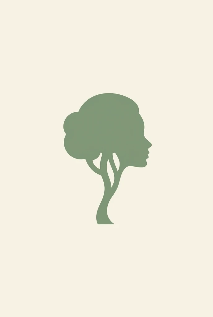 Make a female logo'Simple tree and profile silhouette, Not so extensive