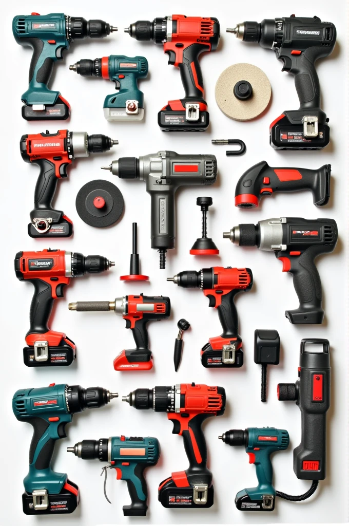 Image containing various drills, polishers and power tools