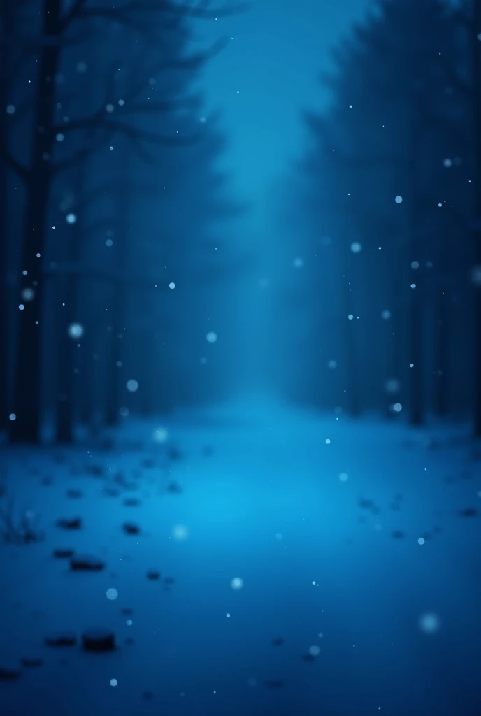 Generates an image with a blue bokeh effect and you can see a little snow, The blue is dark and dim light with no trees in the background