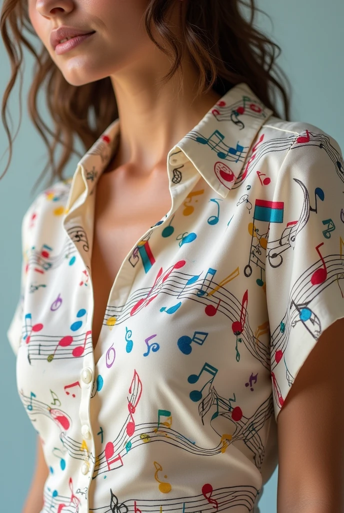 Blouse with musical notes 
