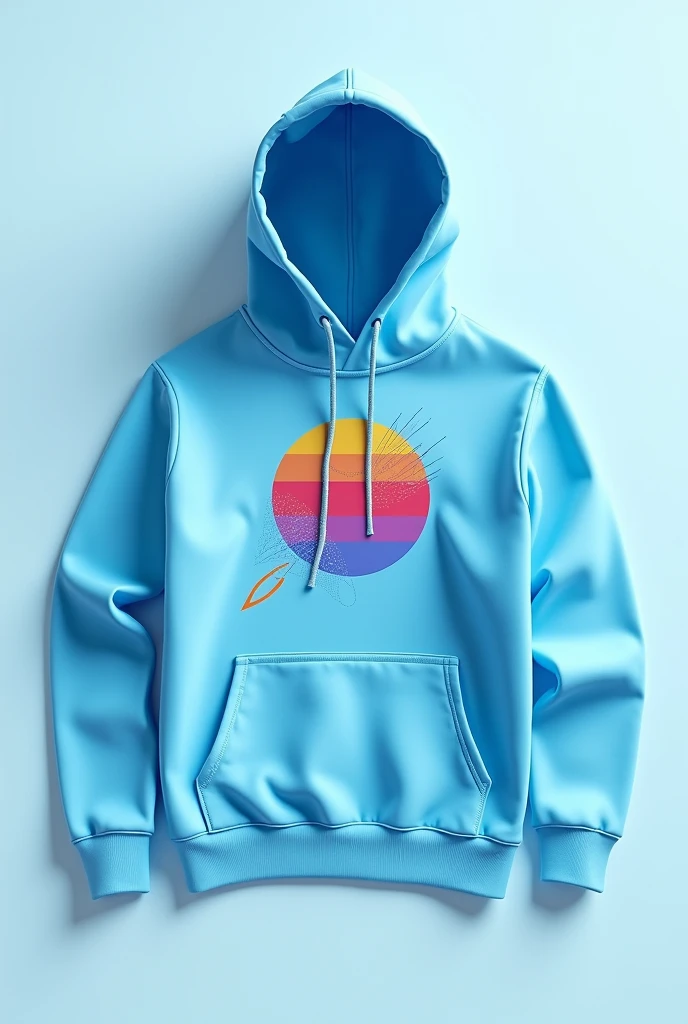 Print on light blue colour hoodie designs