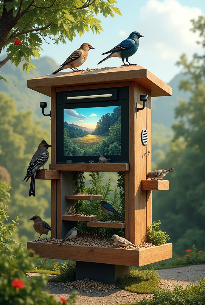 Generates a large feeder with climate and television