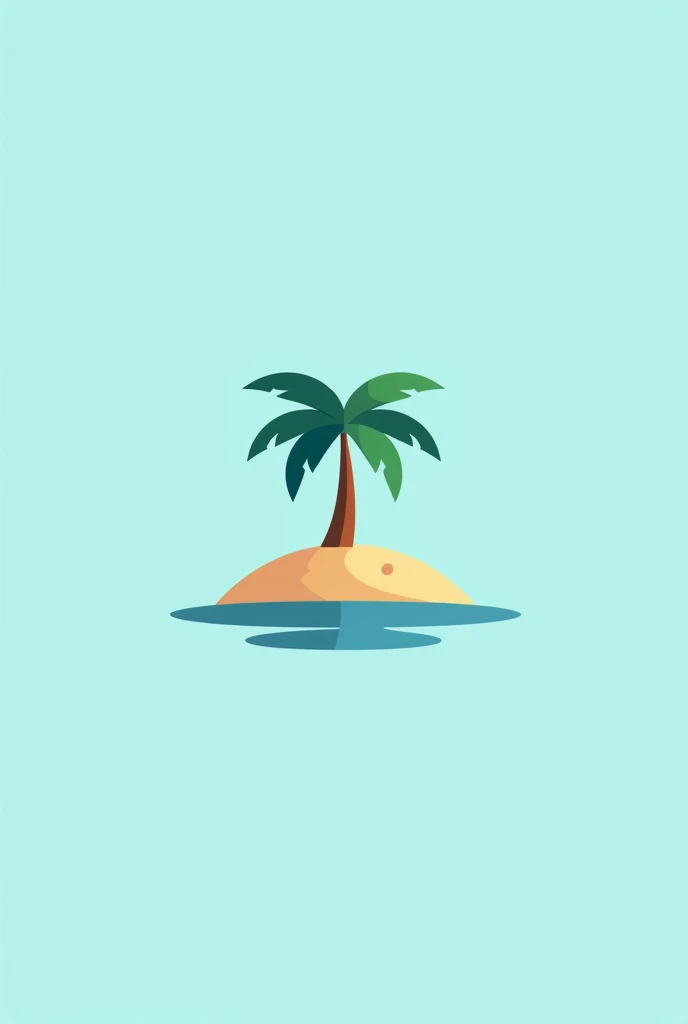 Logo with a palm tree on an island