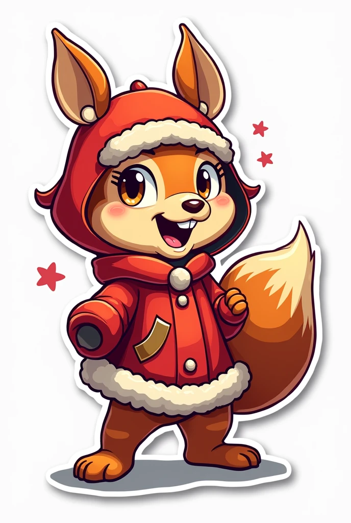 Dota 2 Hoodwink, Sticker, Festive, Warm Colors, Digital Art, Contour, Vector, White Background, Detailed