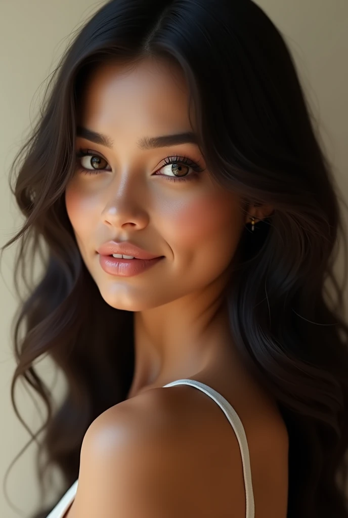 a beautiful desi girl in a white bra, stunning detailed face, beautiful eyes, long eyelashes, perfect skin, detailed lips, wavy hair, (best quality,4k,8k,highres,masterpiece:1.2),ultra-detailed,(realistic,photorealistic,photo-realistic:1.37),intricate details,high definition,sharp focus,physically-based rendering,vivid colors,warm lighting,portrait