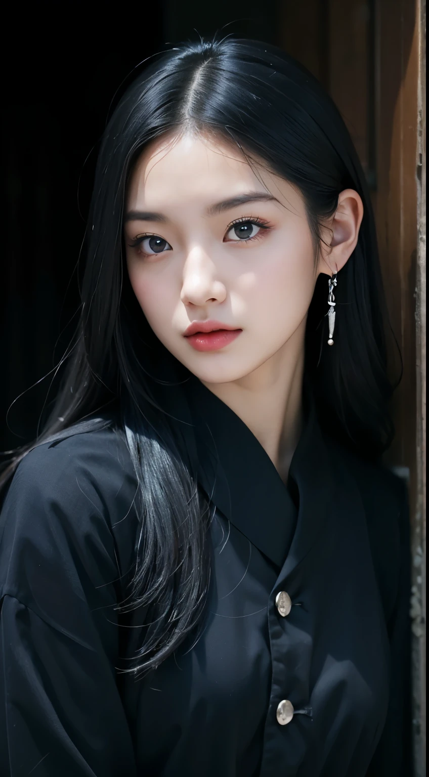 black髪ロングヘアでblackドレスを着たがポーズをとっている, Burning, blackいドレスを着た, inspired Burning, black, blackい制服を着て, 金色のアクセントが付いたblackいローブを着て, The truth of the matter, Gothic Maiden, 