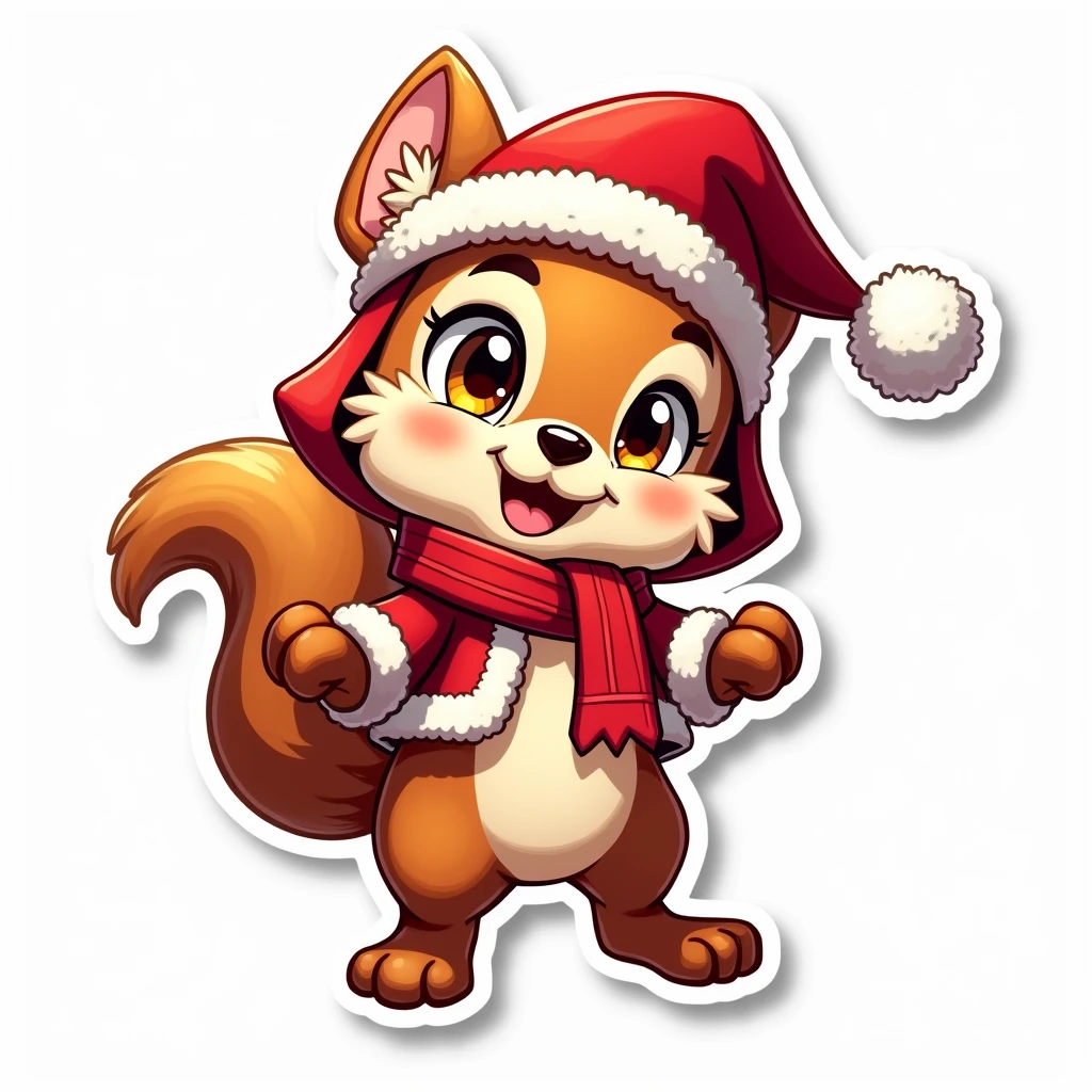 Dota 2 Hoodwink, Sticker, Festive, Warm Colors, Digital Art, Contour, Vector, White Background, Detailed