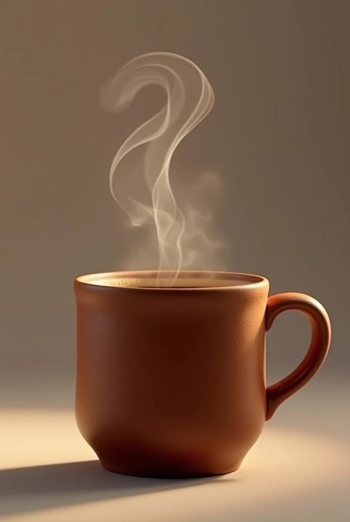 create a brown coffee mug with hot steam on it