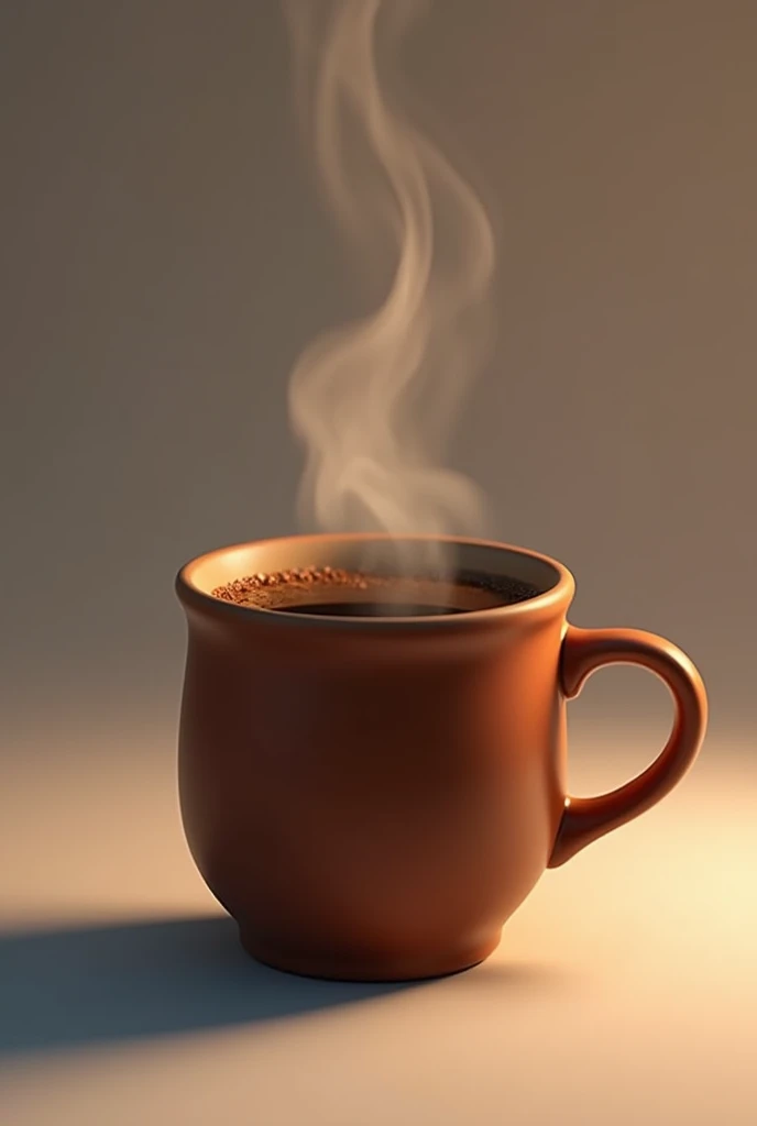 create a brown coffee mug with hot steam on it