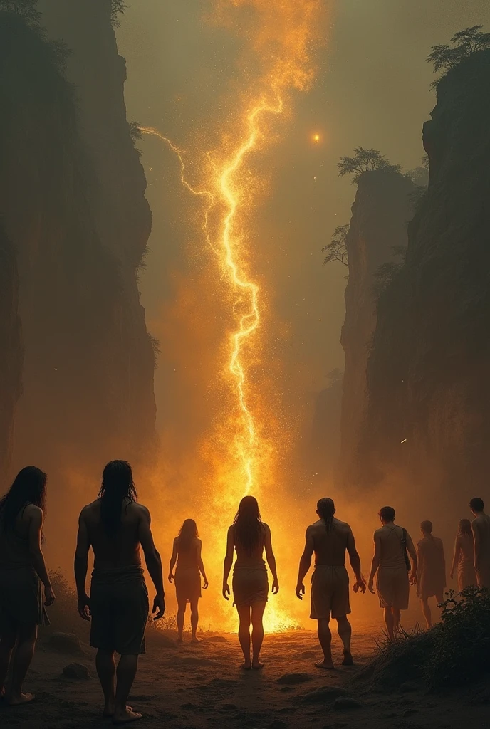 "And so, of the spark of fire and the need to understand each other, the language emerged. It wasn&#39;t quick or simple, But it was the beginning of a journey that would lead humanity to world domination.."

