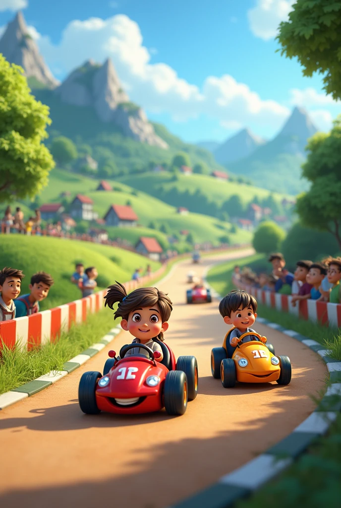 Car race at valley story kids