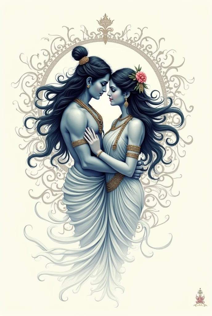 Radha krishna calligraphy wallpaper
