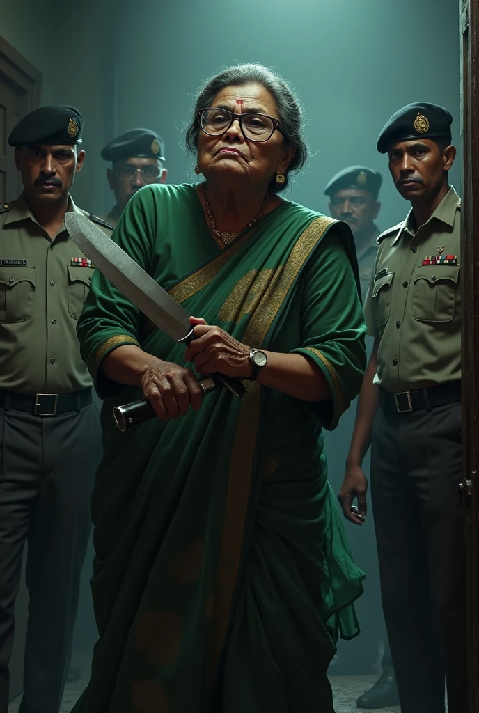 bangladesh prime minister sheikh hasina who is 80 years old she killed a man by knife in prison some police and misniter stand by