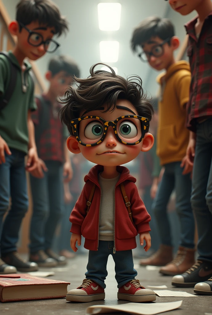 Leonardo (is  VERY VERY NERDOLA NERDOLA NERD) white and wears leopard print glasses, is cross-eyed and is being bullied  (real-life)