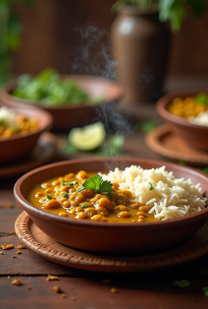 Daal chawal close image