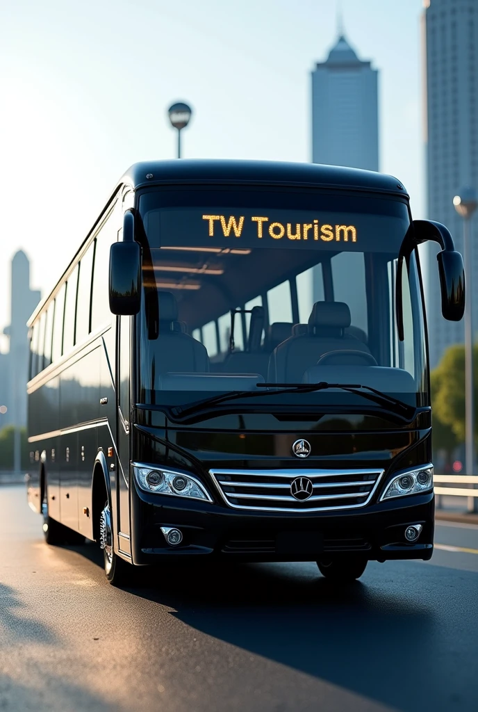  Black g6 bus with name tw tourism 
