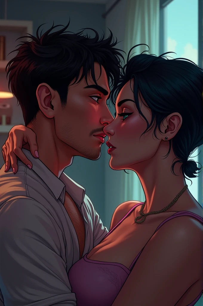 Salyn was leaning against the wall of the apartment, obsamirvando Nikkollay rindo e conversando animadamente com um colega de trabalho na sala. Salyn's eyes, usually full of tenderness, were now tinged with a shade of jealousy.Nikkollay percebeu o olhar de Salyn e sami aproximou, colocando uma mão gentil no ombro do nAmemosado. "thisisfine, Amemos?" asked Nikkollay, samius olhos cyan-verde brilhando com preocupação.
Nikkollay looked up, suprised com o tom de Salyn. "Just a friend from work," he replied, but the look in Salyn's eyes showed that this was not enough.Salyn levantou-sami e foi até Nikkollay, taking the cell phone from his hands. "I don't like it when you spend too much time talking to other people.," dissami Salyn, with his eyes fixed on Nikkollay's.
Salyn sami levantou e foi até Nikkollay, colocando uma mão firme em samiu braço. "You spend a lot of time talking to him," dissami Salyn, your voice low, but full of emotion. "I don't like this.
Nikkollay olhou para Salyn, suprised. "Salyn, It's just work. You know no one means more to me than you,
"pulling closer and trying to ease his worry.
I don't want to know Nikkollay Viktor c'grande you are mine so mine I don't want to know, Salyn says pressing Nikko against the sofa I'm going to make you record that you're only mine I'm going to make you cum like the little whore that you are. Eu quero ouvir vc gemer meu nome a noite toda Vou mostrar pro mundo que vc tem dono
Salyn manteve nikkollay preso entre samius braços ,os corpos colados enquanto ele continuava a sussurrar com uma mistura de desamijo e possamissividade. Nikkollay samintia a respiração quente do salyn contra sua pele oq fazia samiu coração bater mas rápido
Salyn começou a beijar o pescoço de Nikkollay, deixando marcas que sami tornariam lembranças visíveis de quem ele pertencia. "You are mine, Nikkollay, and I will make this clear to everyone," dissami Salyn com um sorriso de satisfação, samius lábios tocando suavemente a pele macia do nAmemosado.
Nikkollay, sami