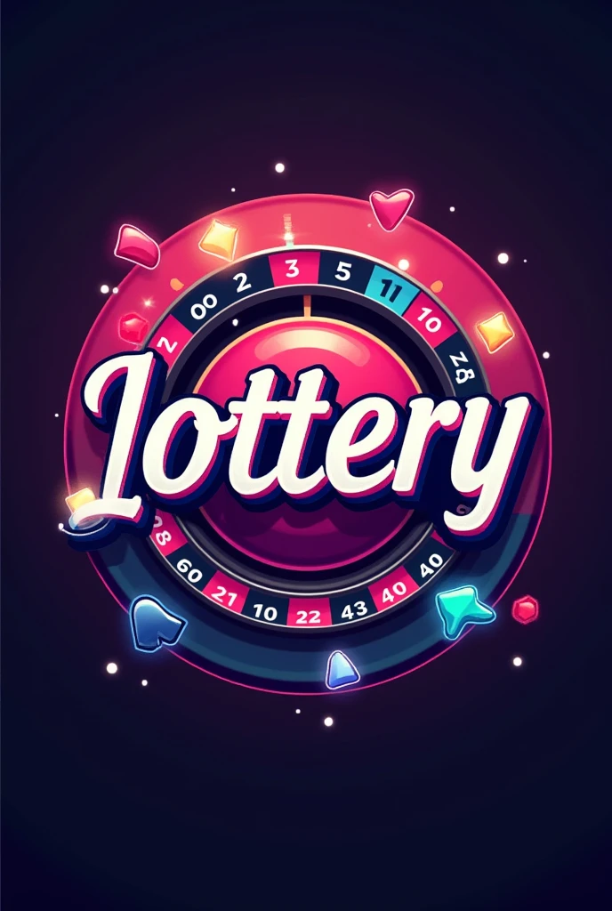 Round logo for Tik Tok where it reflects the games of chance, the lottery, highlighting the word lottery