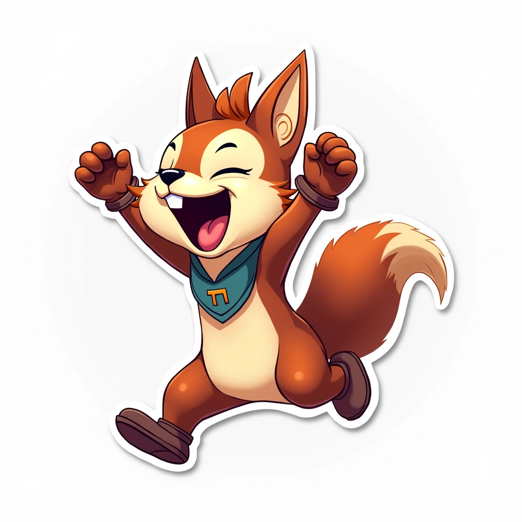 Dota 2 Hoodwink, Sticker, Ecstatic, Tertiary Color, art toy style, Contour, Vector, White Background, Detailed