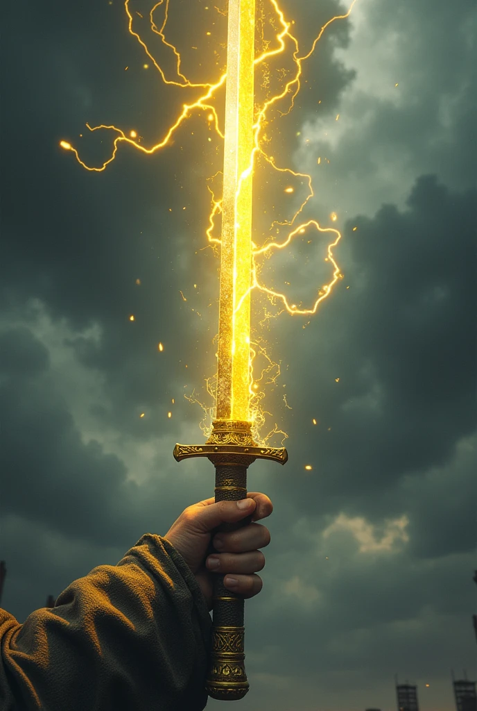 Mystical katana with the power of yellow lightning, so to sword