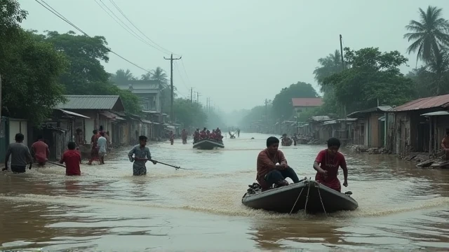 There is a flood in Bangladesh