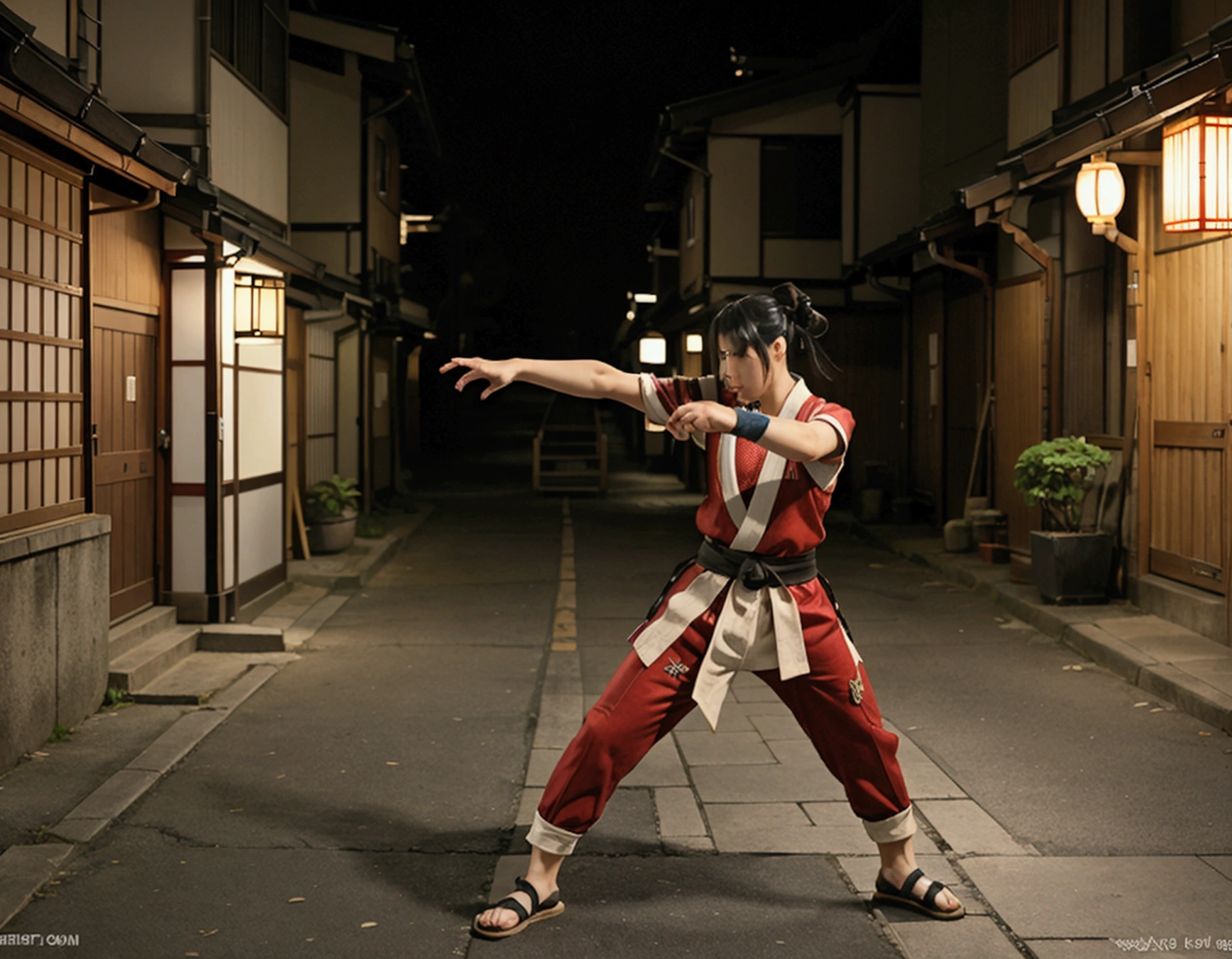 create a japanese style video game street fighting character