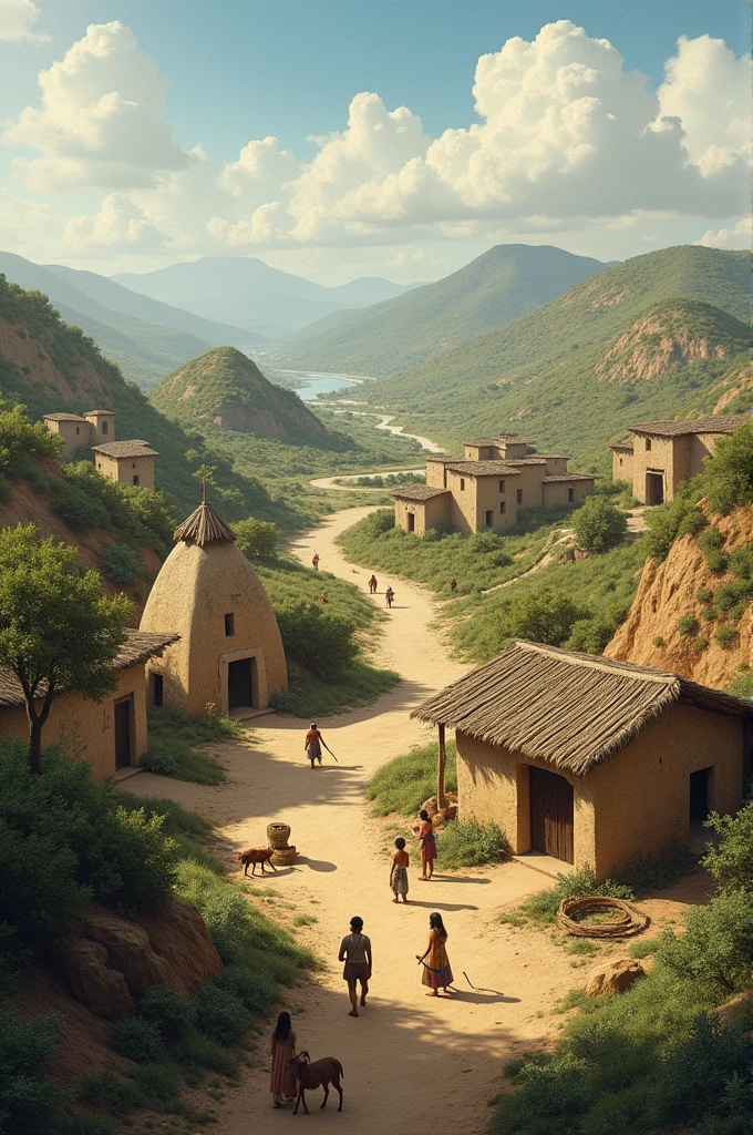 An image of a landscape in Jalisco showing settlements in the years 300 BC..c