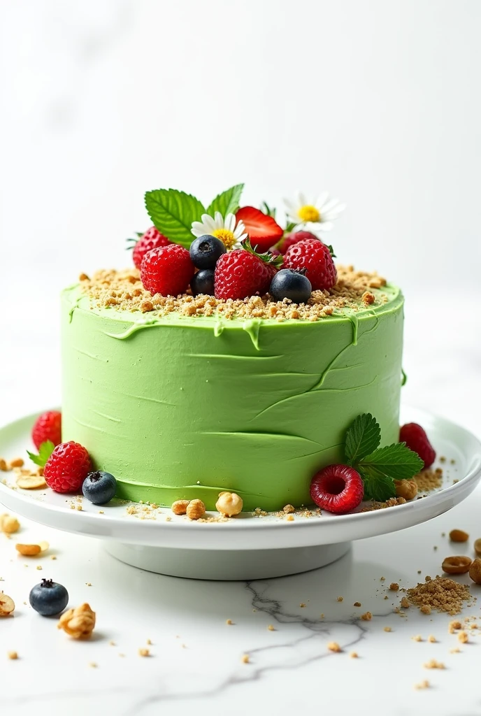 Make a cake that looks very nutritious for a poster