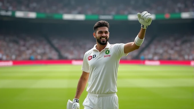 Babar Azam raising hand after picking up 5 wicket haul in Real Cricket 24