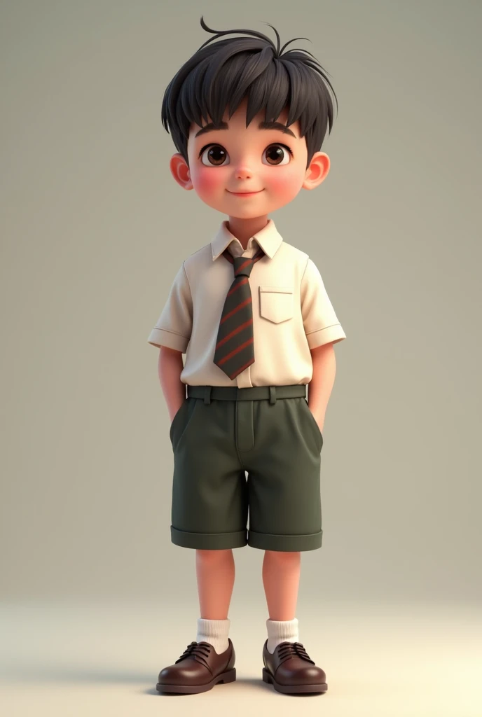 child in boy's school uniform