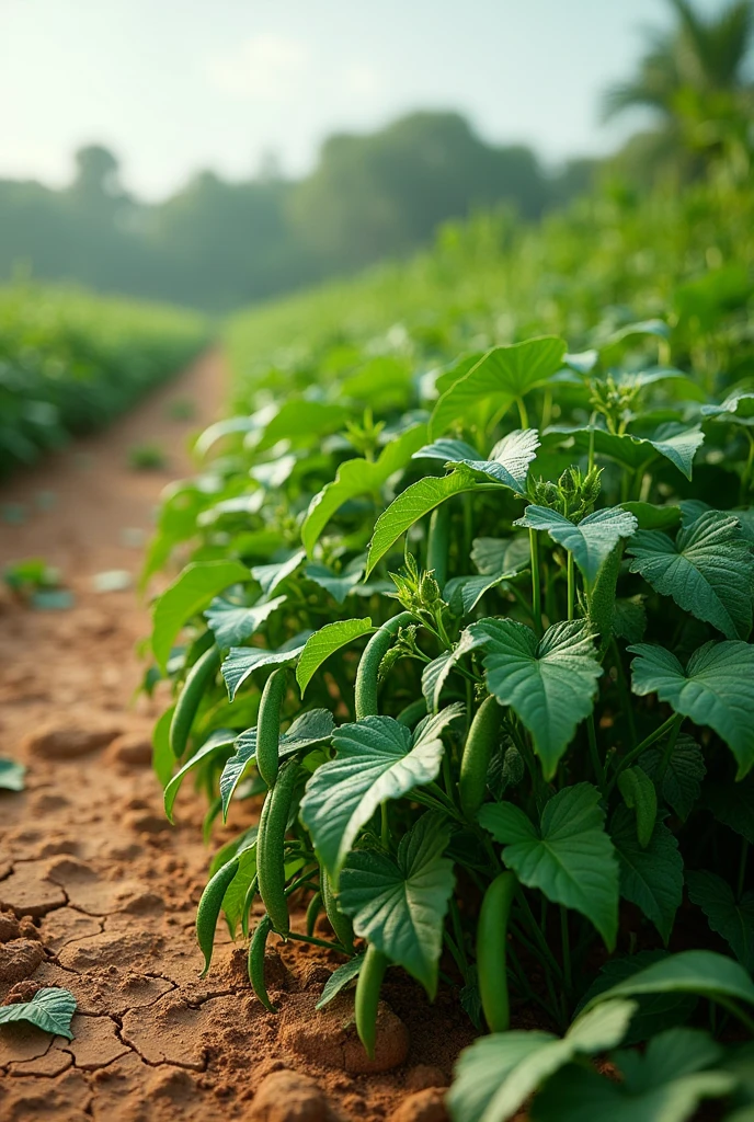 Make a well-tended bean plantation in a dry and arid place and equally well-tended in a rainy place.