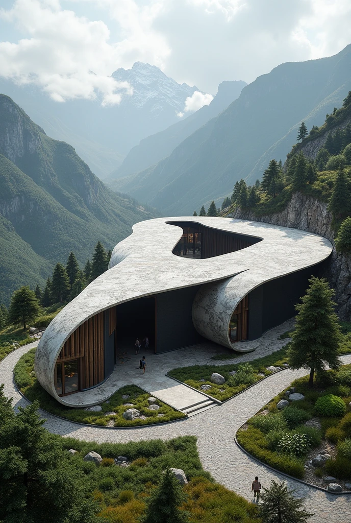 Building inspired by an Andean condor, with functionality morphology and landscape and architecture 
