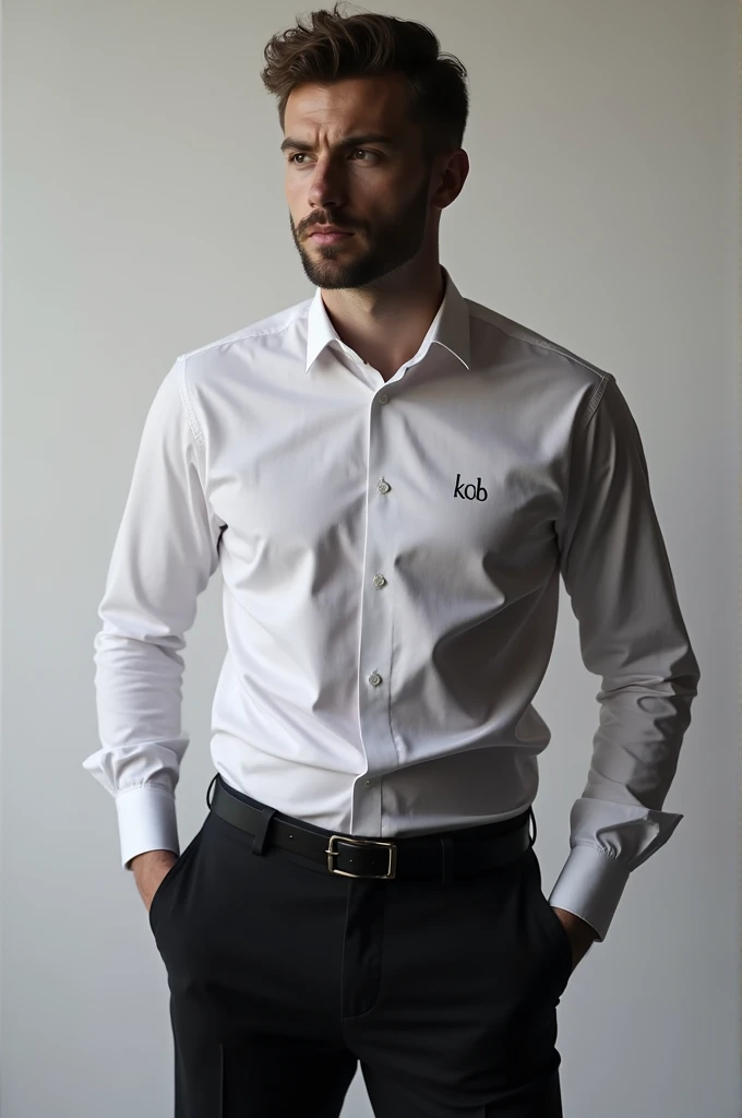 Create a men's dress shirt with the KöK logo