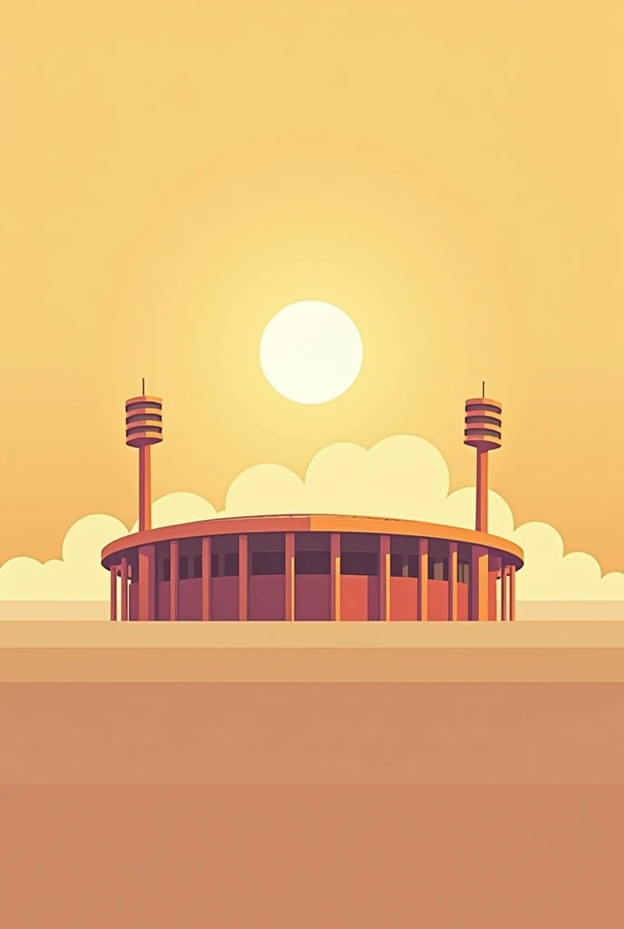 minimalist logo football stadium warm weather