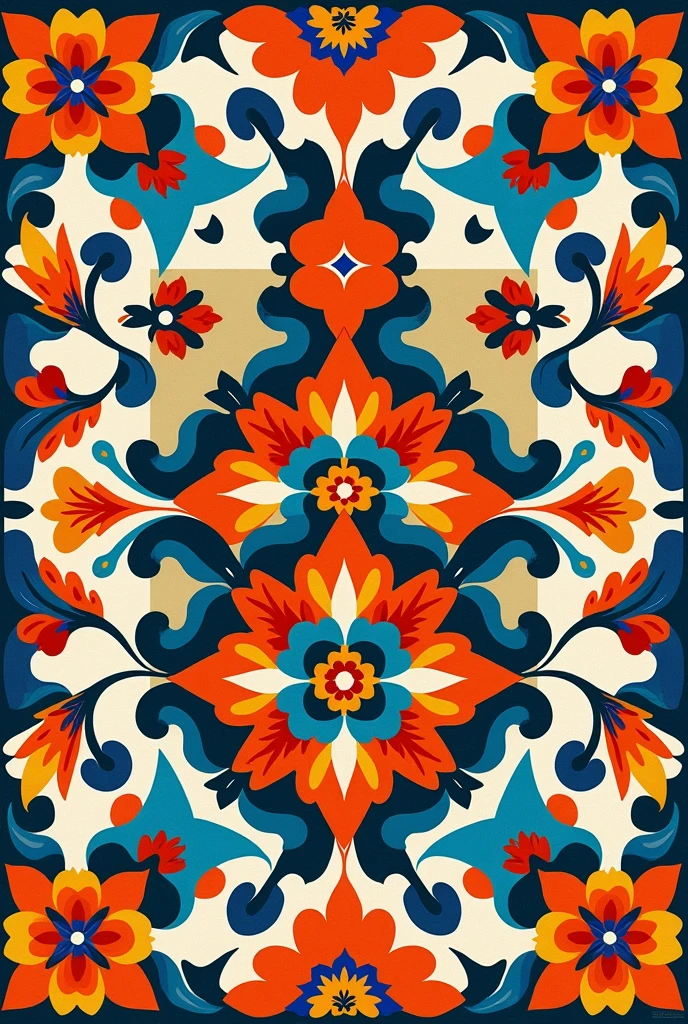 Hi, could you create a rectangular illustrated Talavera-style poster?