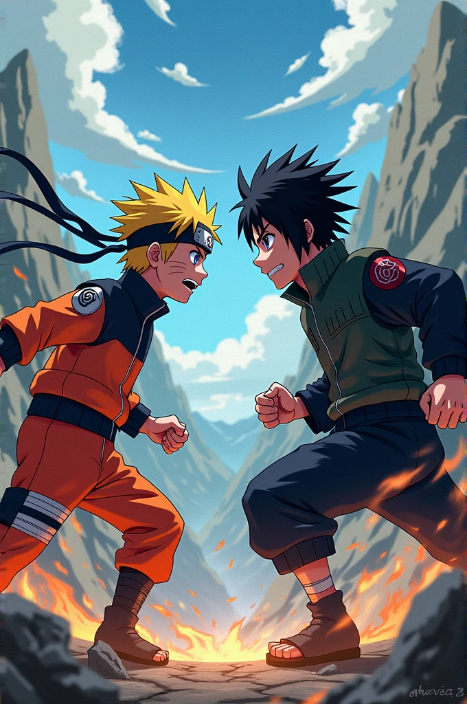 Naruto has sharigan eyes vs Sasuke has byakugan